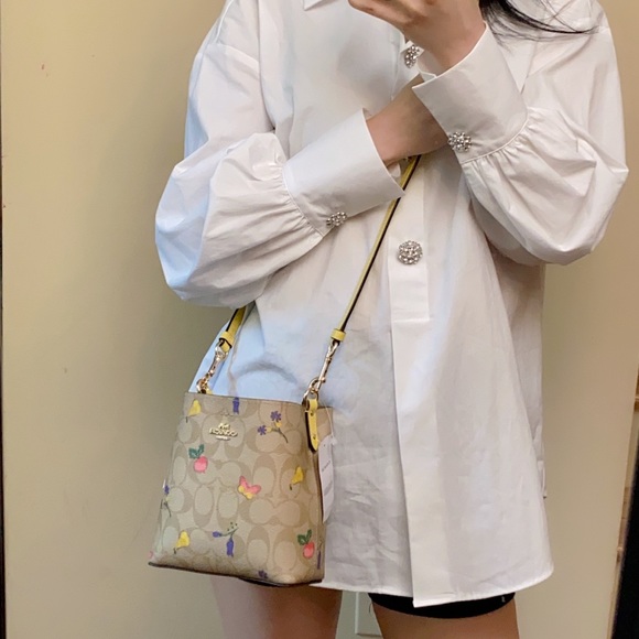 Coach Mini Town Bucket Bag In Signature Canvas With Dreamy Veggie Print - Picture 11 of 11